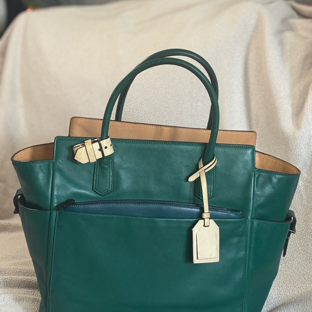 Reed Krakoff Green and Tan Tote